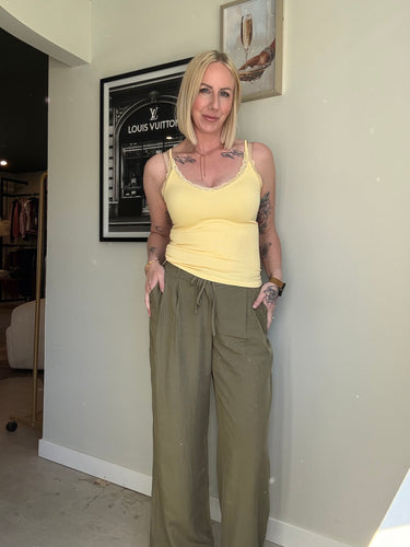 C'est Moi Bamboo Tank W/Lace