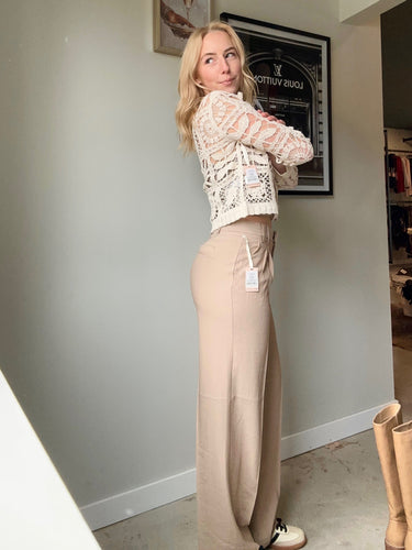 Black Tape Pleat Detail Straight Pant
