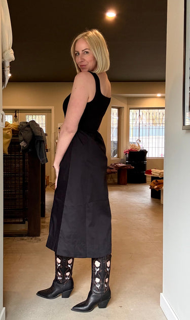 Black Tape Midi Dress