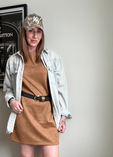 Dex Faux Suede T-Shirt Dress