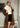 C'est Moi Faux-Fur Long Coat with Lapel Collar and 88 Heavy Knit Flare Mini Skirt In Black