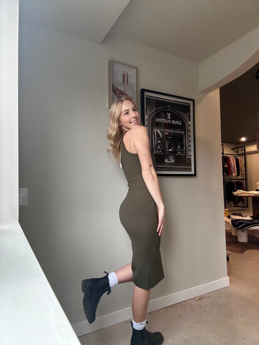 C'est Moi Bamboo Ribbed Tank Dress