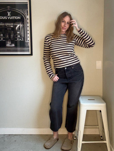 Kuwalla Amira Stripe Boatneck Long Sleeve