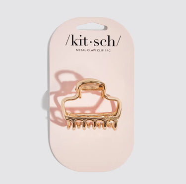 Kitsch Gold Metal Medium Open Shape Puffy Claw Clip