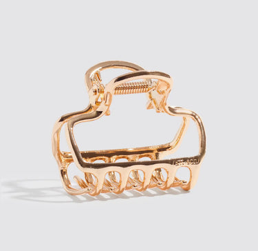 Kitsch Gold Metal Medium Open Shape Puffy Claw Clip