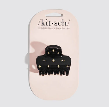 Kitsch Black Recycled Plastic Rhinestone Medium Puffy Claw Clip