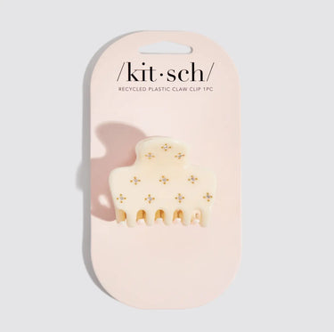 Kitsch Ivory Recycled Plastic Rhinestone Medium Puffy Claw Clip
