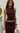 Runaway The Label Orlean Boat Neck Lace Top in chocolate brown