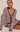 Runaway The Label Noemi Long Sleeve Button-Up Knit Top in chocolate and ivory stripes