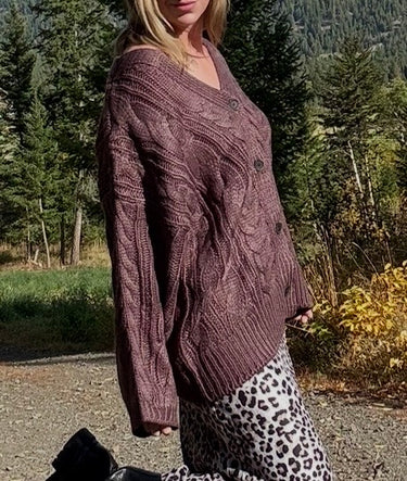 C'est Moi Chunky Cable Knit Cardigan