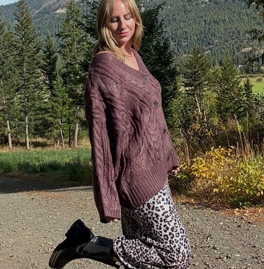 C'est Moi Chunky Cable Knit Cardigan