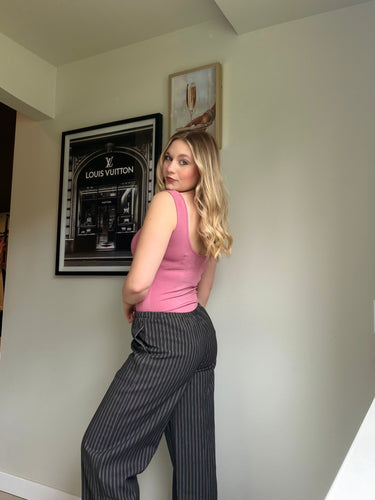Runaway The Label Pinstripe Low Waist Wide-Leg Pant