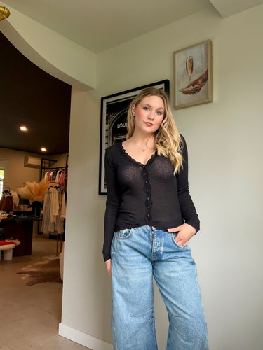 Free People Good Luck Mid-Rise Barrel Jean