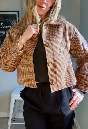 88 Houndstooth Cropped Jacket