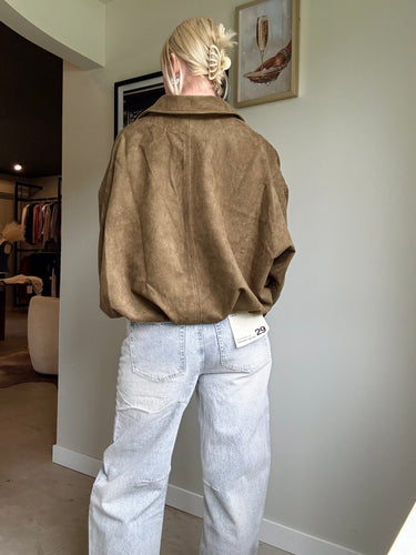 Spice Alley Suede Bomber Jacket