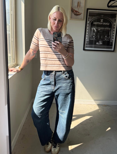 Free People Good Luck Mid-Rise Barrel Jean