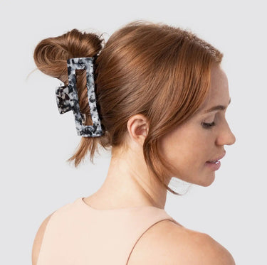 Kitsch Eco-Friendly Jumbo Open Shape Claw Clip (Marbled Black)