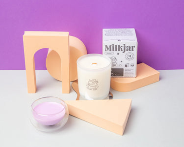 Milk Jar Aurora Scented Candle | Teakwood, Mahogany, & Aspen (8 oz)