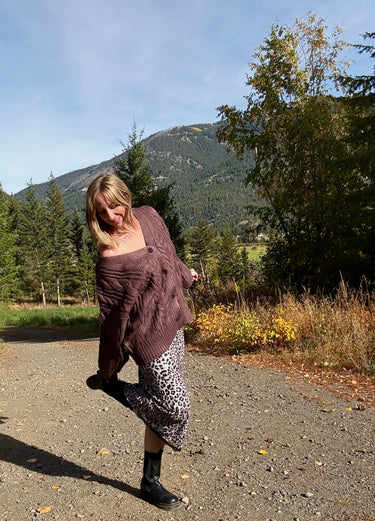 C'est Moi Chunky Cable Knit Cardigan