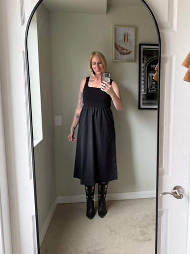 Black Tape Midi Dress