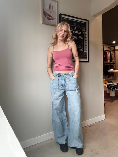 C'est Moi Denim Wide Leg Pants