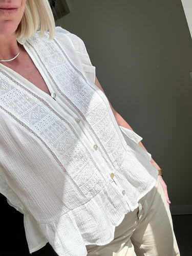ONLY Henny Frill Button Top