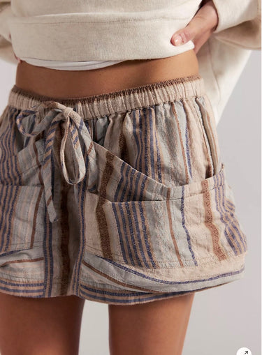 Free People Good Fortune Stripe Shorts