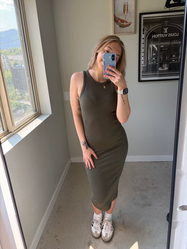 C'est Moi Bamboo Ribbed Tank Dress