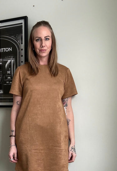 Dex Faux Suede T-Shirt Dress