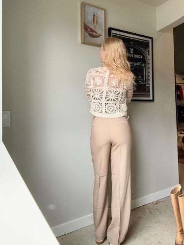 Black Tape Pleat Detail Straight Pant