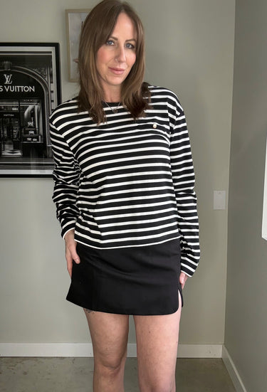 Brunette The Label Relaxed Stripe Long Sleeve Top