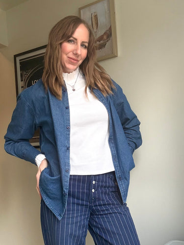 Brunette The Label Dark Denim Button Up Shirt