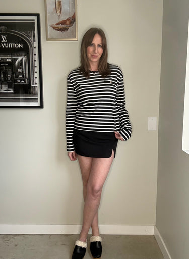 Brunette The Label Relaxed Stripe Long Sleeve Top
