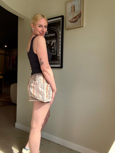 Free People Good Fortune Stripe Shorts
