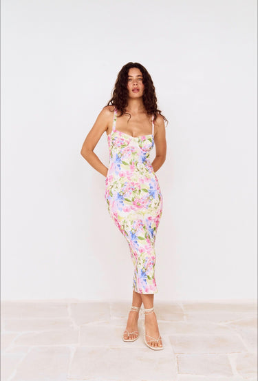 Mink Pink Celina Mesh Midi Dress