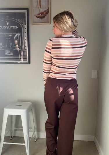 Dex Ribbed Striped Crew Neck Sweater