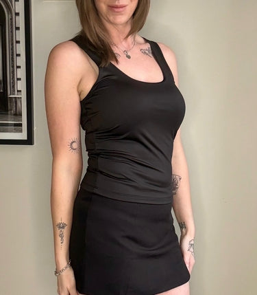 Black Tape Scoopneck Tank