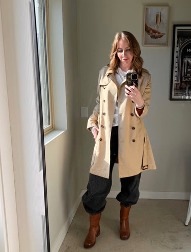 Black Tape Belted Trench