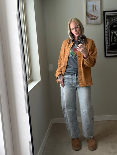 Free People Lemon Denim Barn Jacket