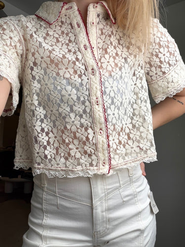 Free People Mannie Lace Button Down
