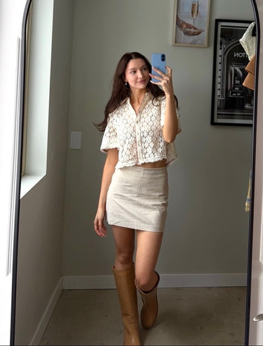 Free People Mannie Lace Button Down