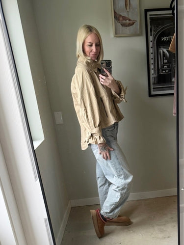 88 Washed Canvas Sailor-Collar Jacket