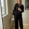 RD Style Prida Soft-Knit Drawstring Pull-On Straight-Leg Pants In Black