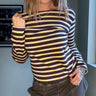 Kuwalla Amira Stripe Boatneck Long Sleeve