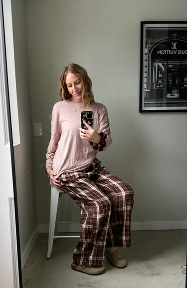 88 Relaxed Wide Leg Flannel Lounge Pants
