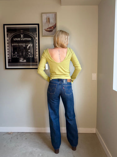 88 Scoop Back Fitted Long Sleeve Top