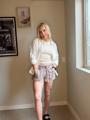 Free People Good Fortune Stripe Shorts