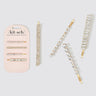 Kitsch Metal Rhinestone Assorted Bobby Pins 4 Piece Set in Gold