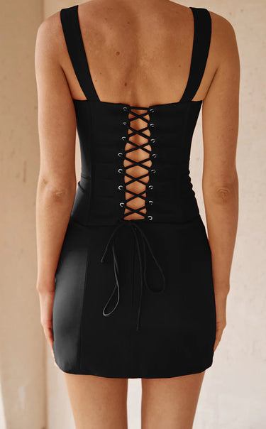 Runaway The Label Jovana Mini Skirt with slit in black