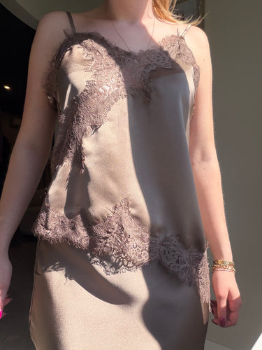 C'est Moi Satin Lace Cami
